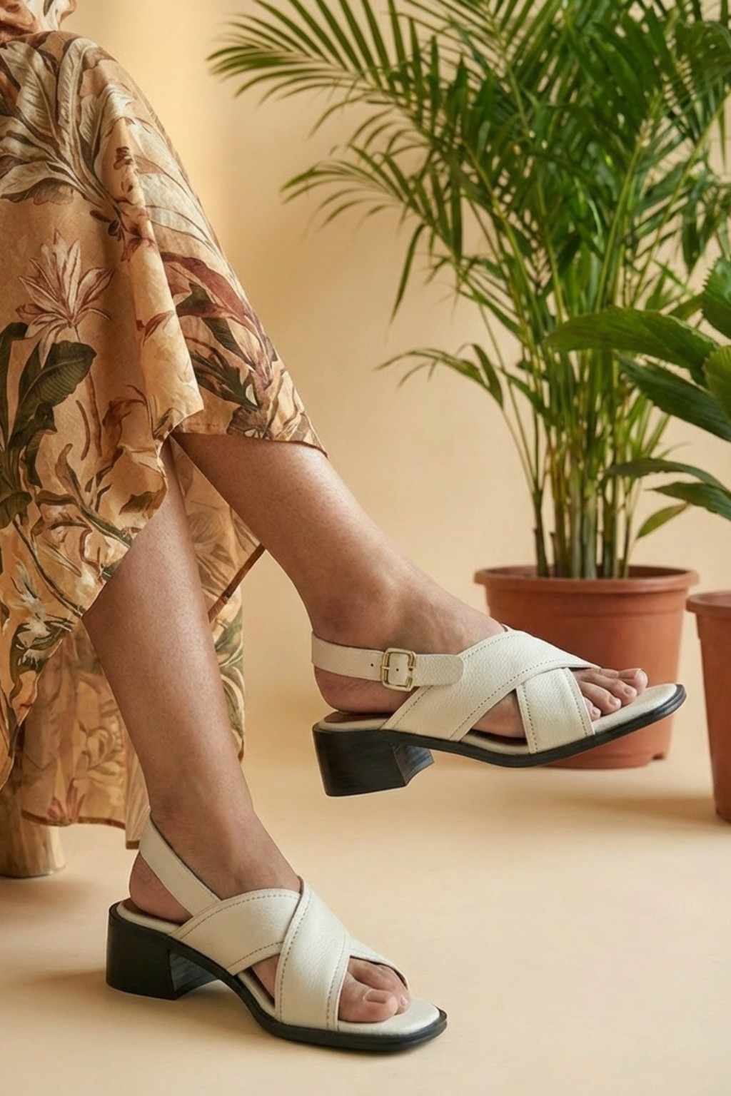 Fasce Milano - Sandal, Off White — 06 on the foot