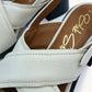 Off-white lace up block heels