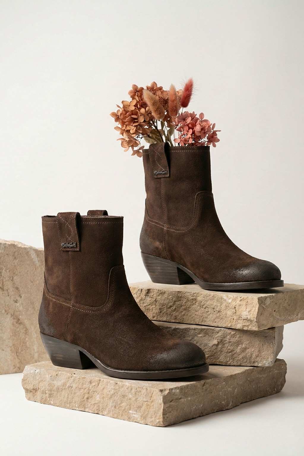 Orvyn-Sculpted Everyday Ankle Boots, Chocolate — 08 styled