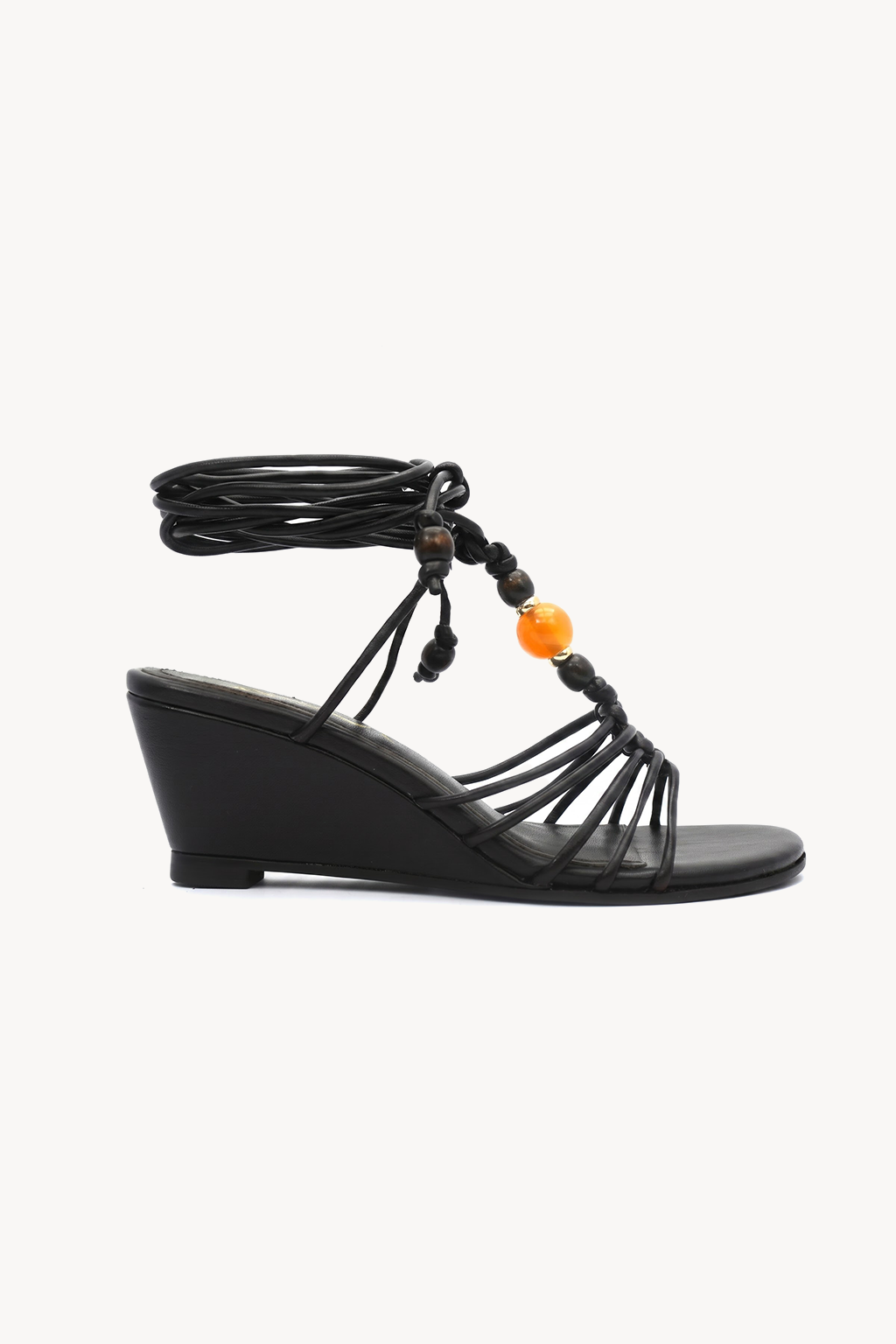 Luciana Strappy Wedge, Black — 03 side profile
