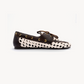 Maelia Woven Moccasin – White & Brown, side