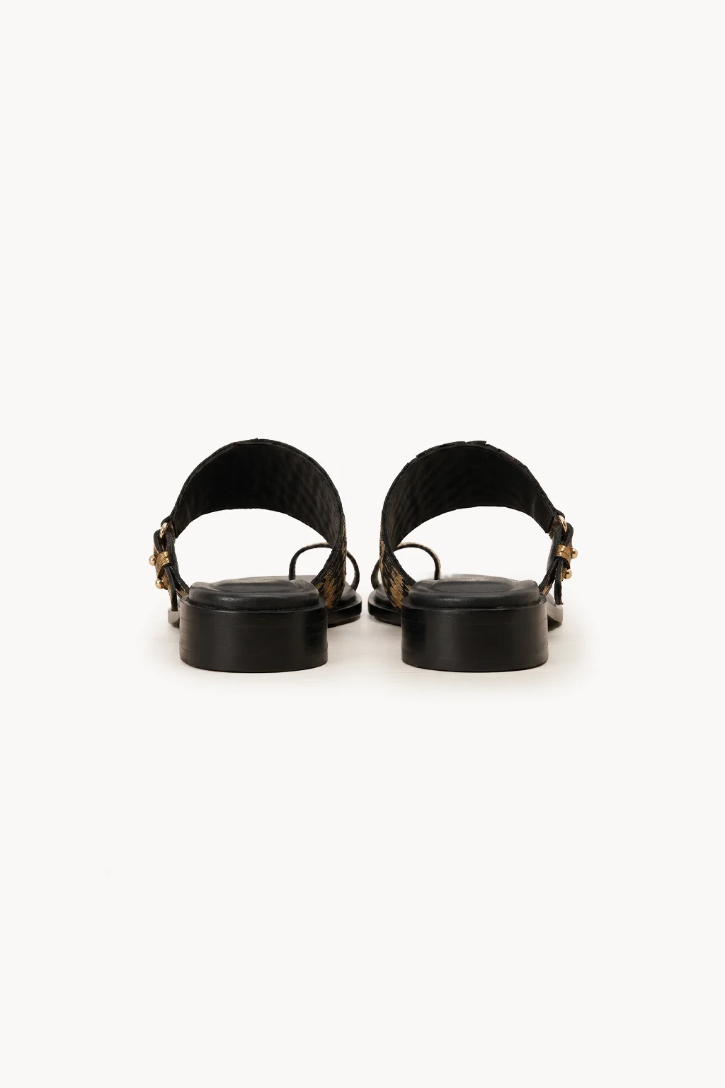 Sandalo Intrecciato Nero – Anello, Black & Gold — 05 back