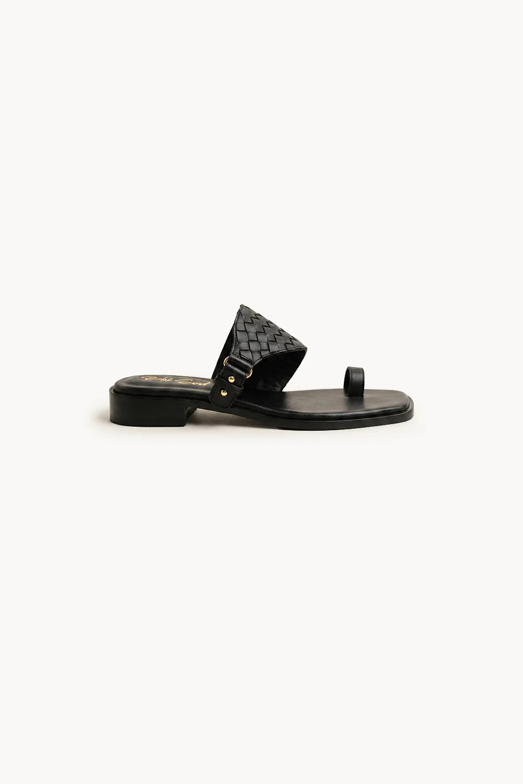 Sandalo Intrecciato Nero – Anello, Black — 01 side profile