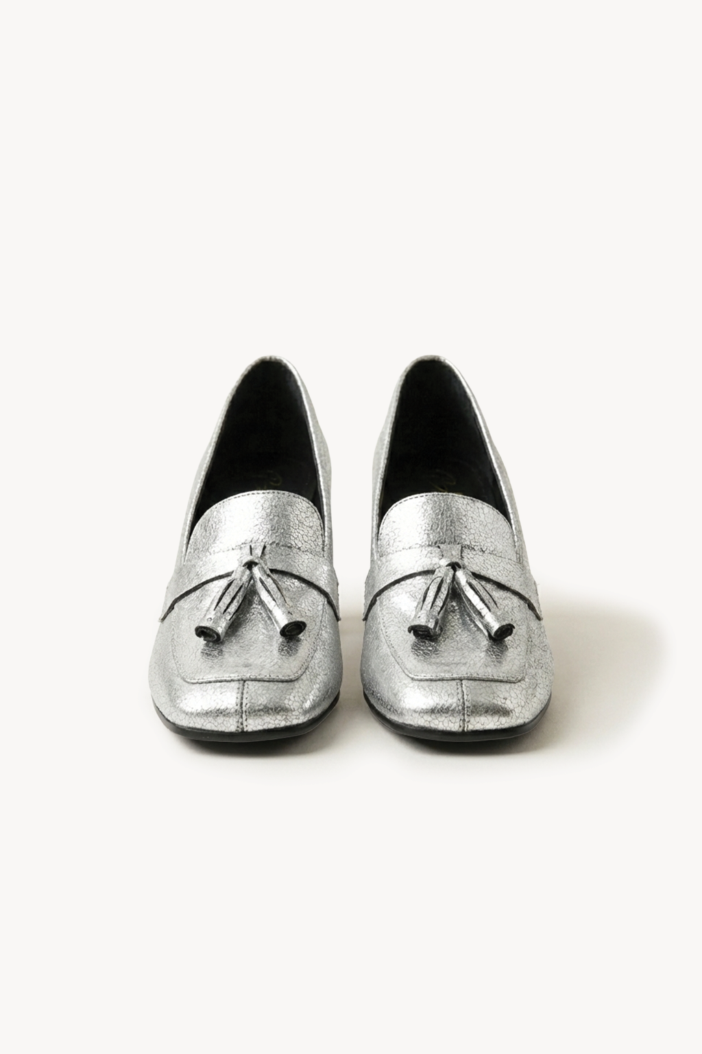 Welaris – Loafer Heel Pumps, Silver — 04 three-quarter