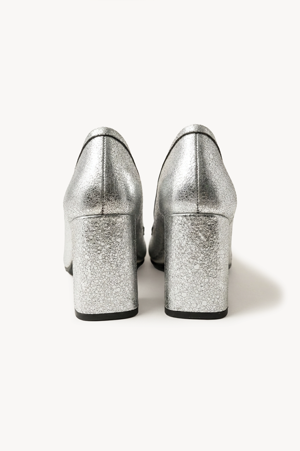 Welaris – Loafer Heel Pumps, Silver — 05 back