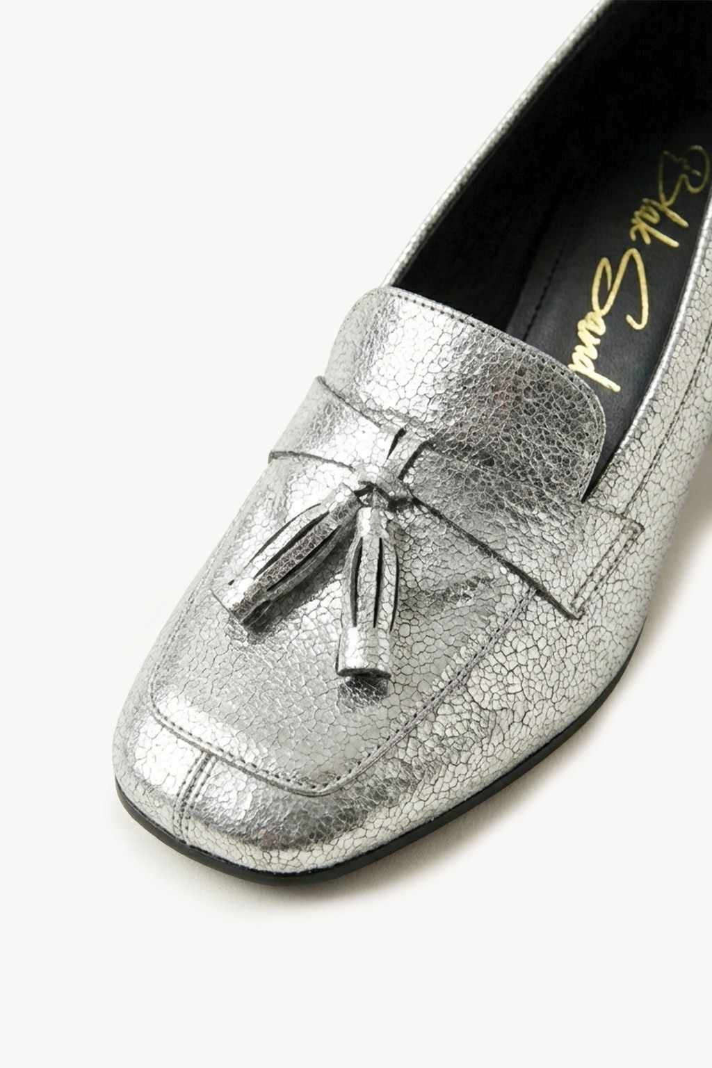 Welaris – Loafer Heel Pumps, Silver — 03 close-up