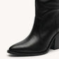 Womens tall slouch boots in black leather