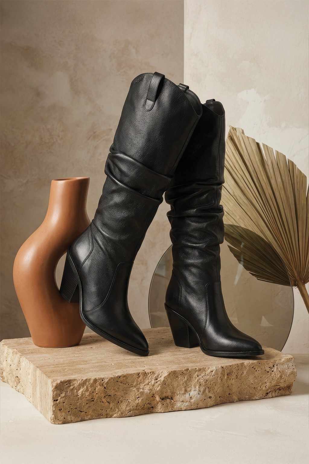 Sylvie – Slouch Tall Boots, Dark Brown — 08 styled