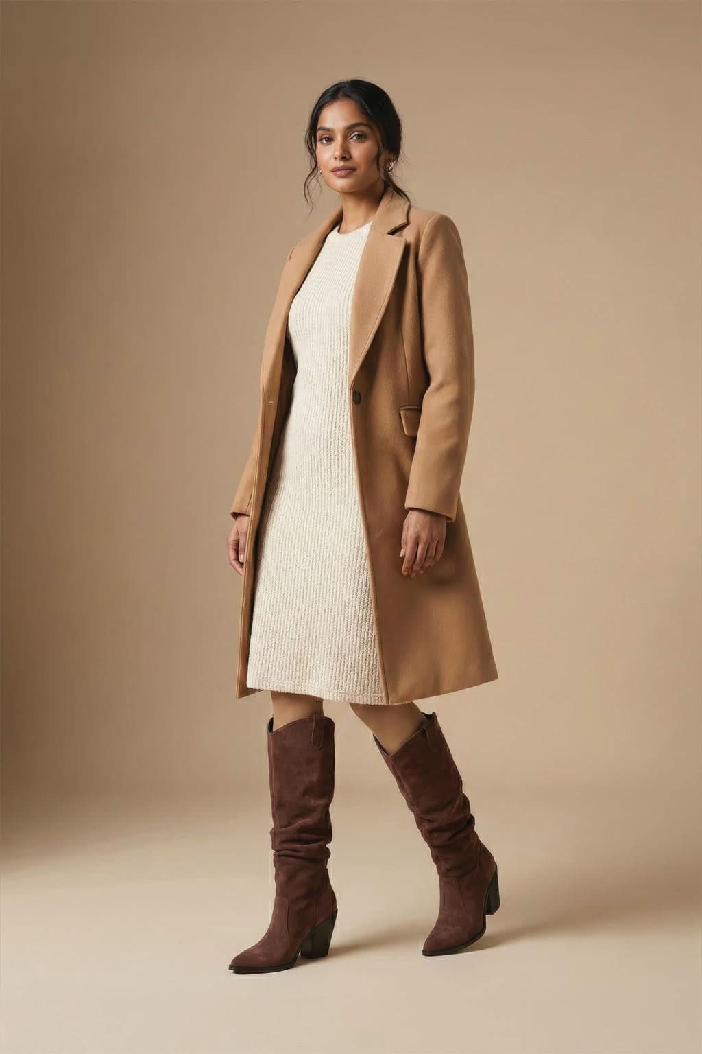 Sylvie – Slouch Tall Boots, Burgundy — 07 on model