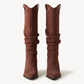 Elegant women’s slouch tall boots with pointed toe