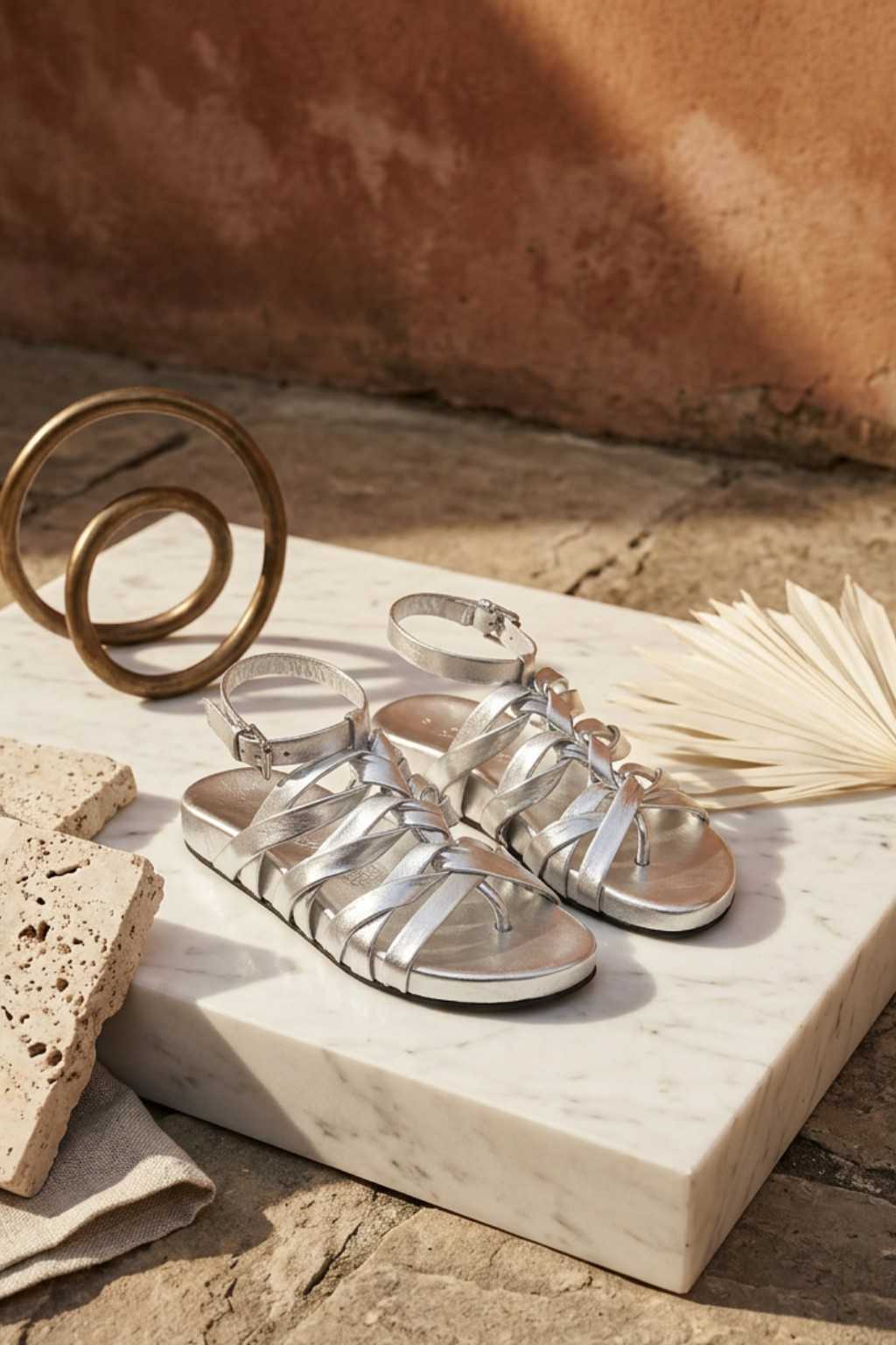 Ephyra Sandal, Silver — 08 styled