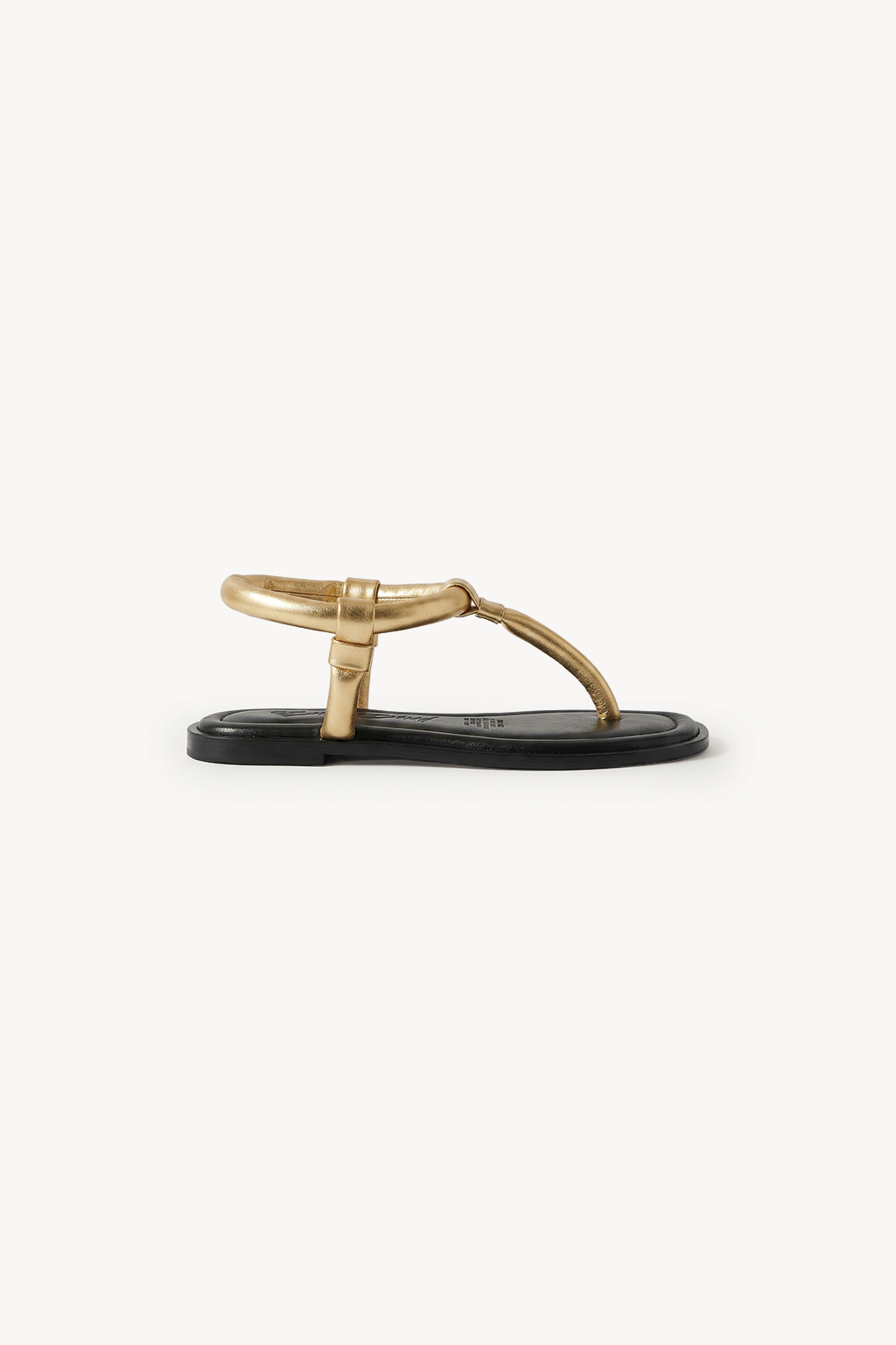 Yara – Y Strap Open Toed Sandals, Gold — 01 side profile
