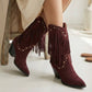 NoirSpill – Cascading Fringe Boots