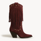 NoirSpill – Cascading Fringe Boots