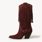 NoirSpill – Cascading Fringe Boots