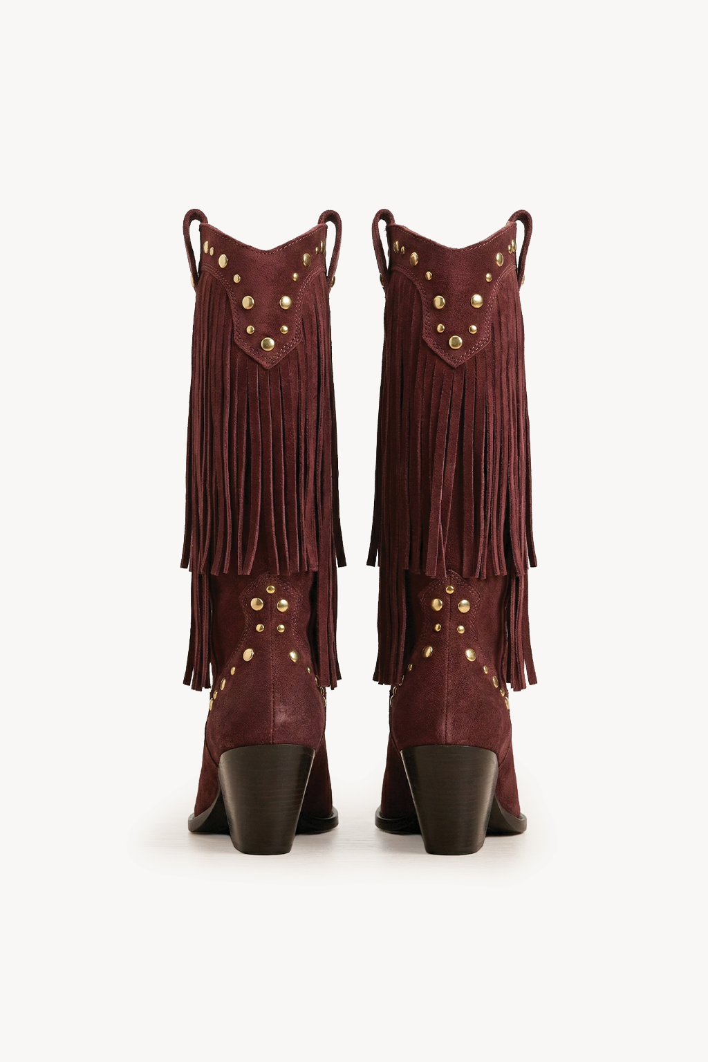 NoirSpill – Cascading Fringe Boots, Burgundy — 05 back
