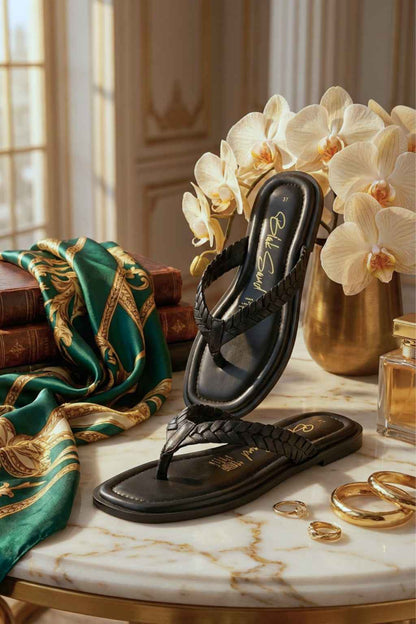 Intreccio Nero Sandalo