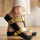 Verdea Noir-Structured Comfort Sandals