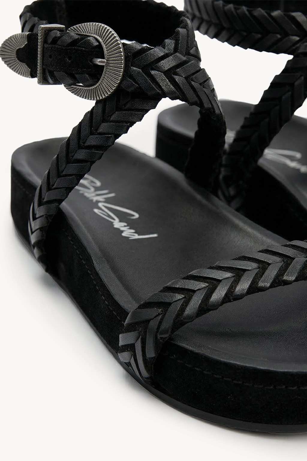 Lumiere- Braided Sandals, Black — 02 close-up