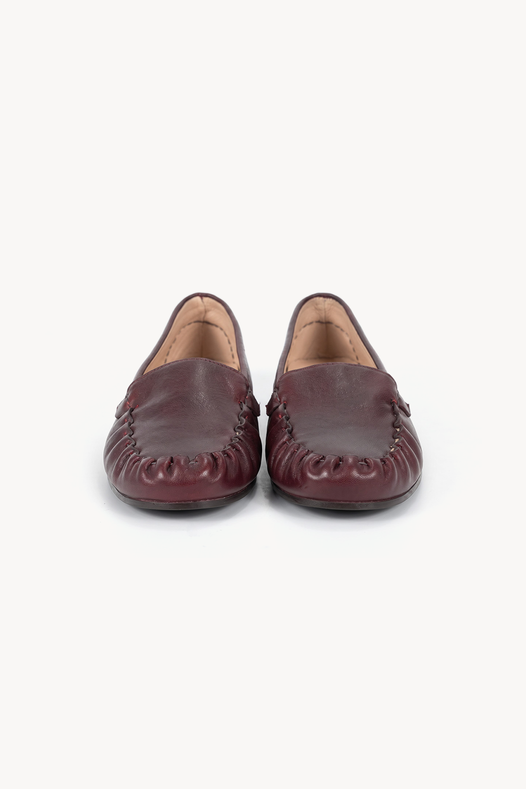 Serafina Ruched Loafer, Oxblood — front