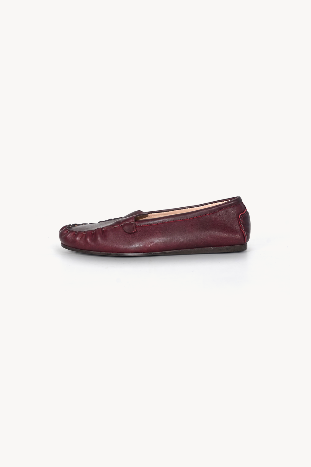 Serafina Ruched Loafer, Oxblood — right