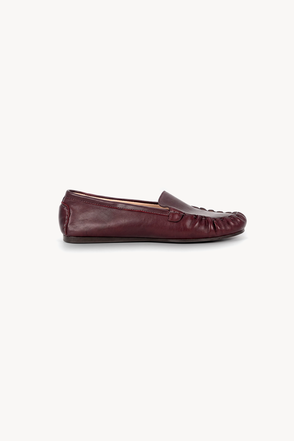 Serafina Ruched Loafer, Oxblood — left