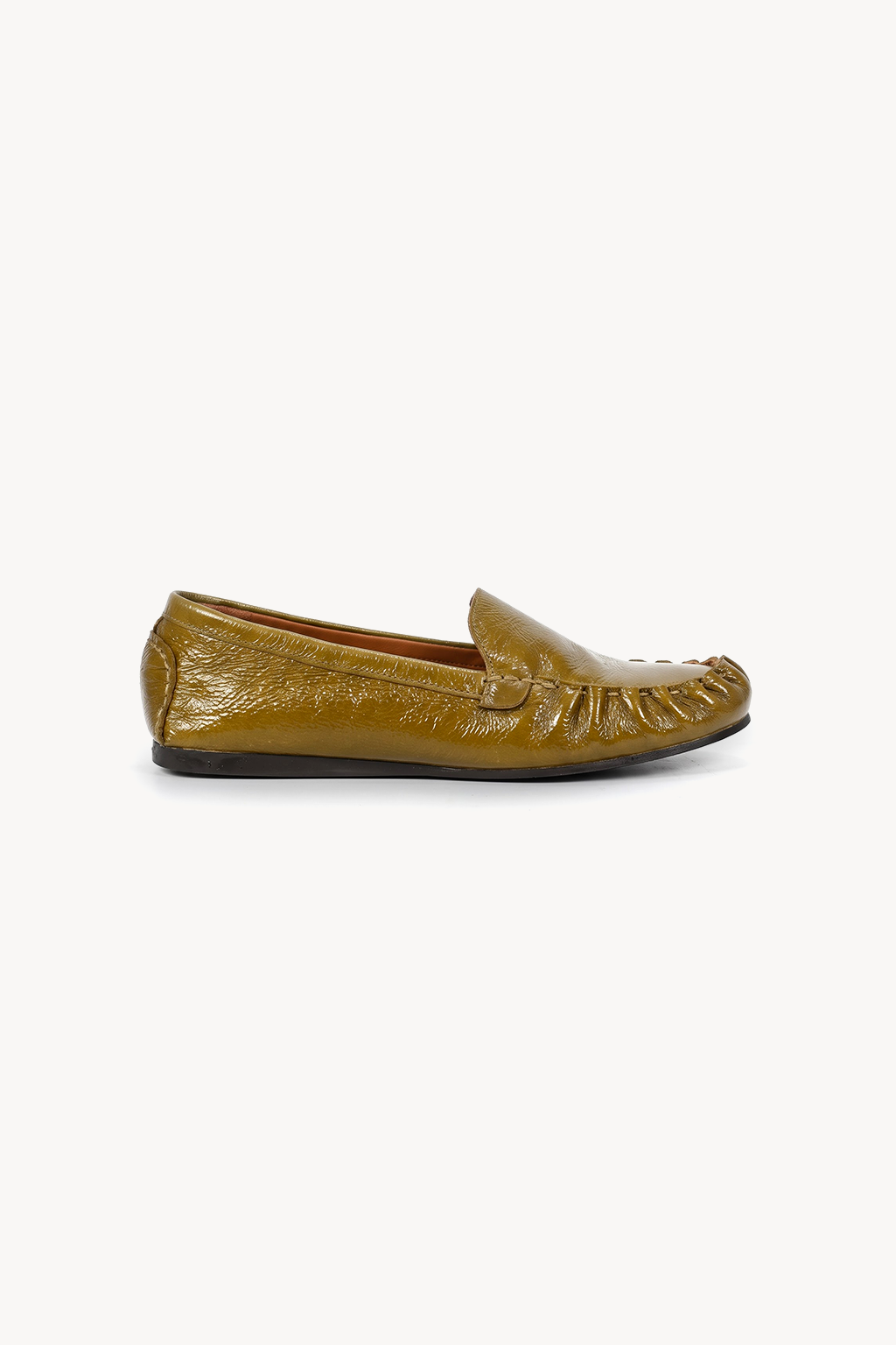 Serafina Ruched Loafer, Green — left