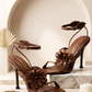 Rosaluna Floral Stiletto – Brown