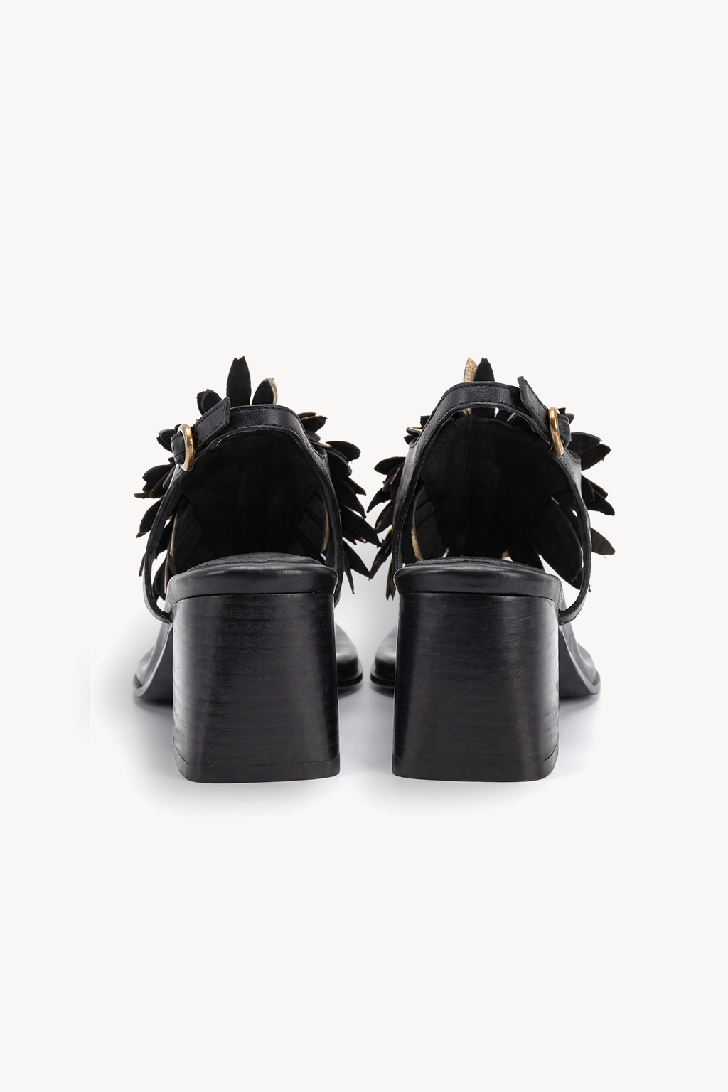 Girasol Petal Sandal, Black — back
