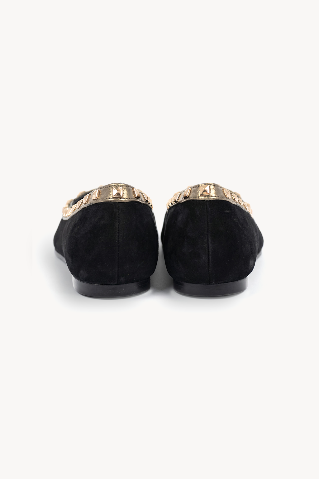 Tachuela Studded Ballerina, Black & Antique Gold — back