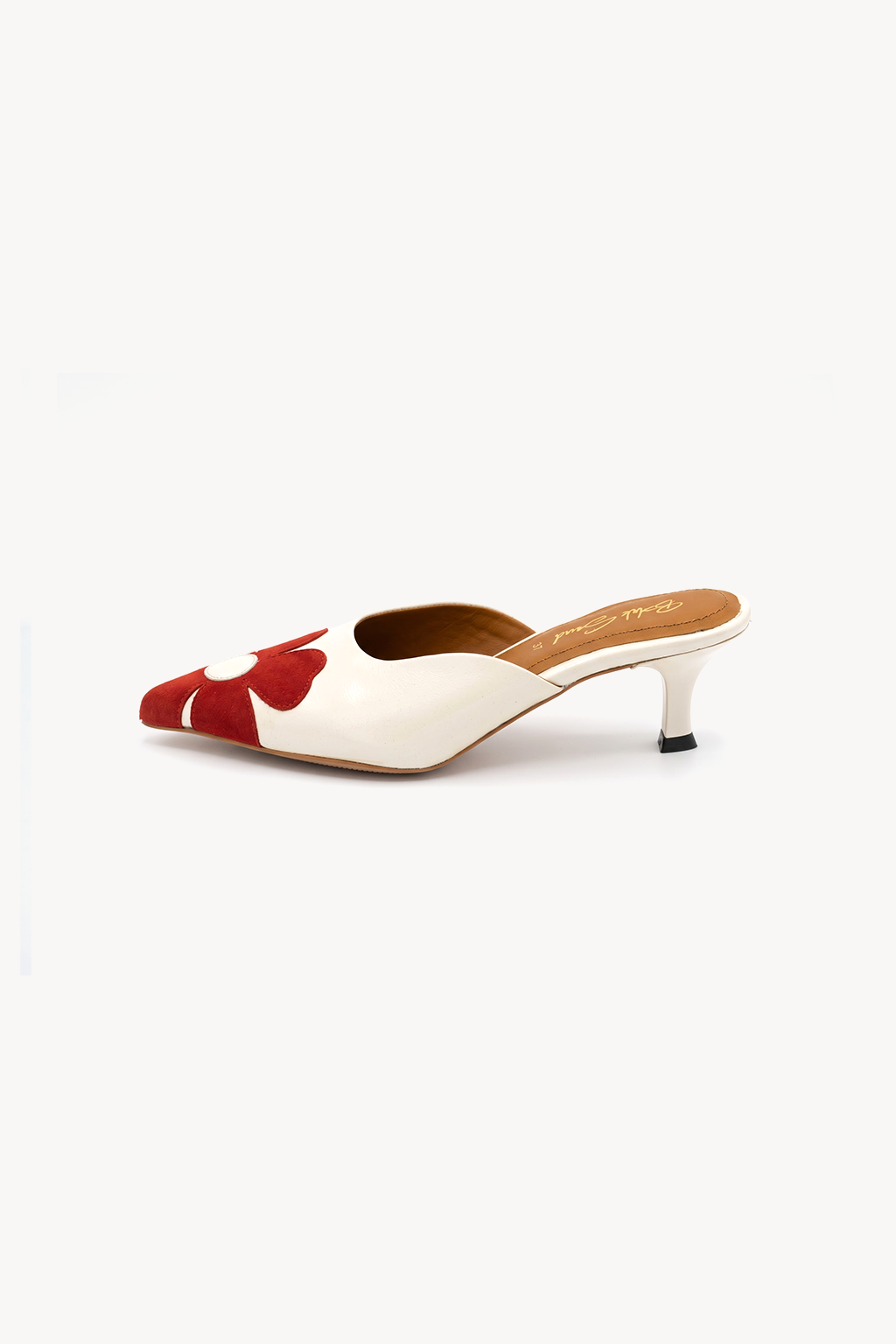 Amapola Appliqué Mule, Off White — right