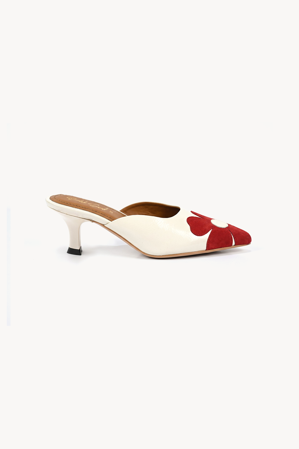 Amapola Appliqué Mule, Off White — left