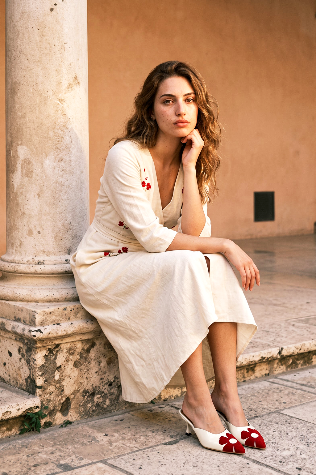 Amapola Appliqué Mule, Off White — lifestyle