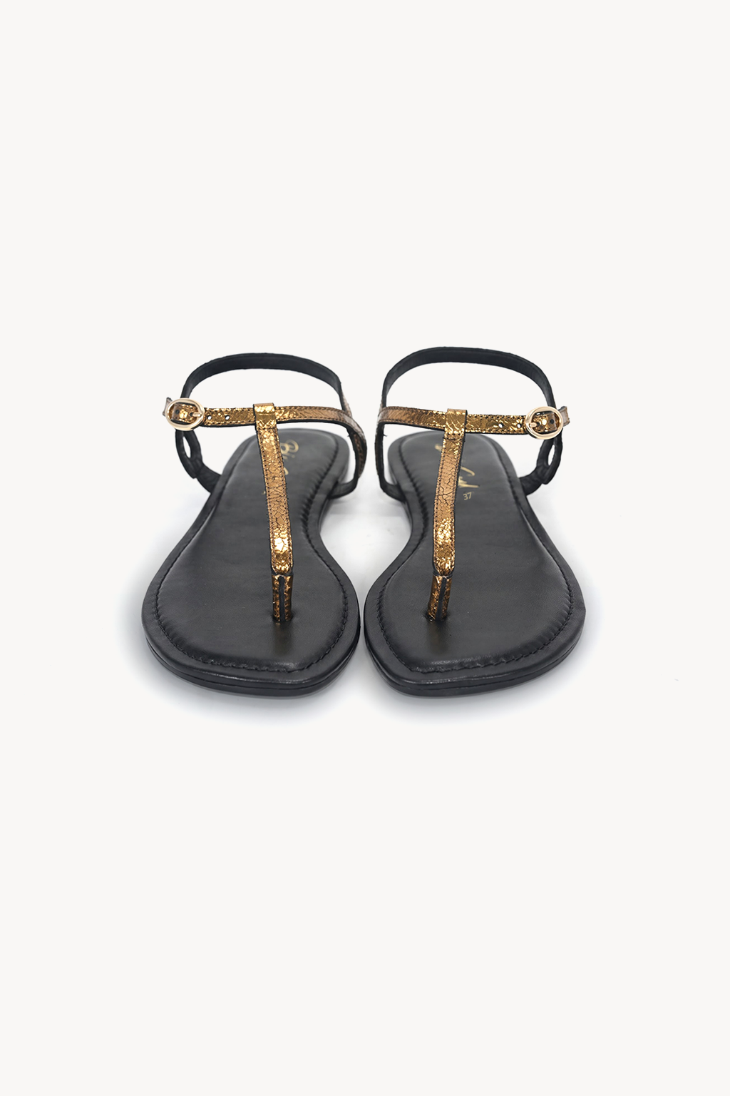 Candor Thong Sandal, Antique Gold — front