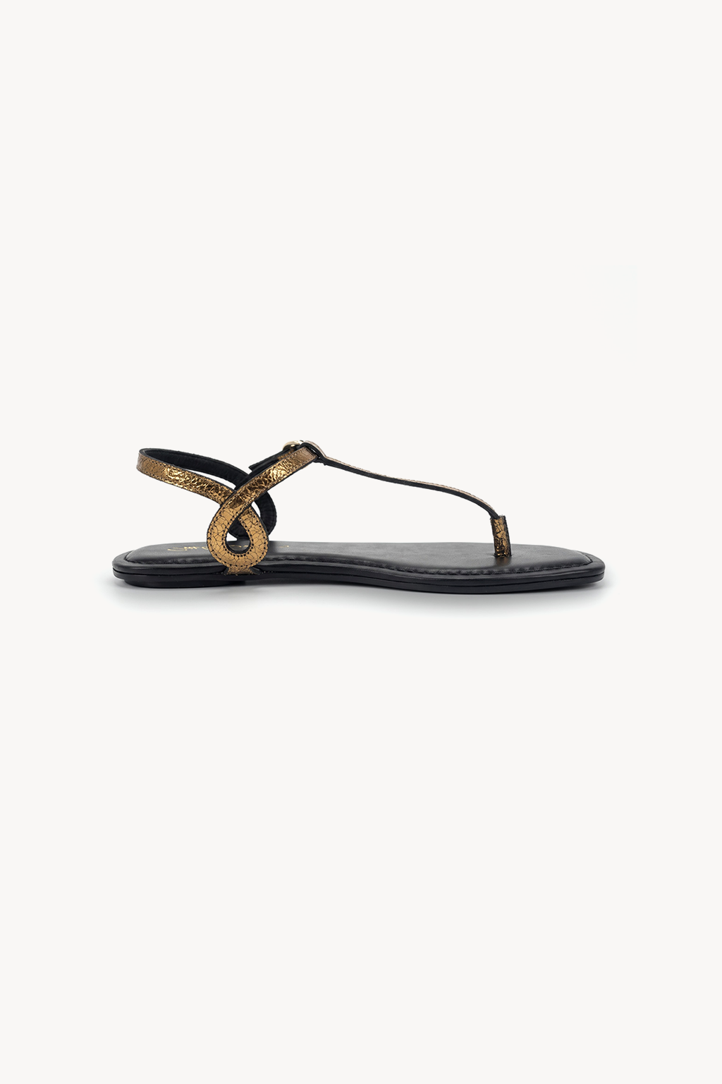 Candor Thong Sandal, Antique Gold — left