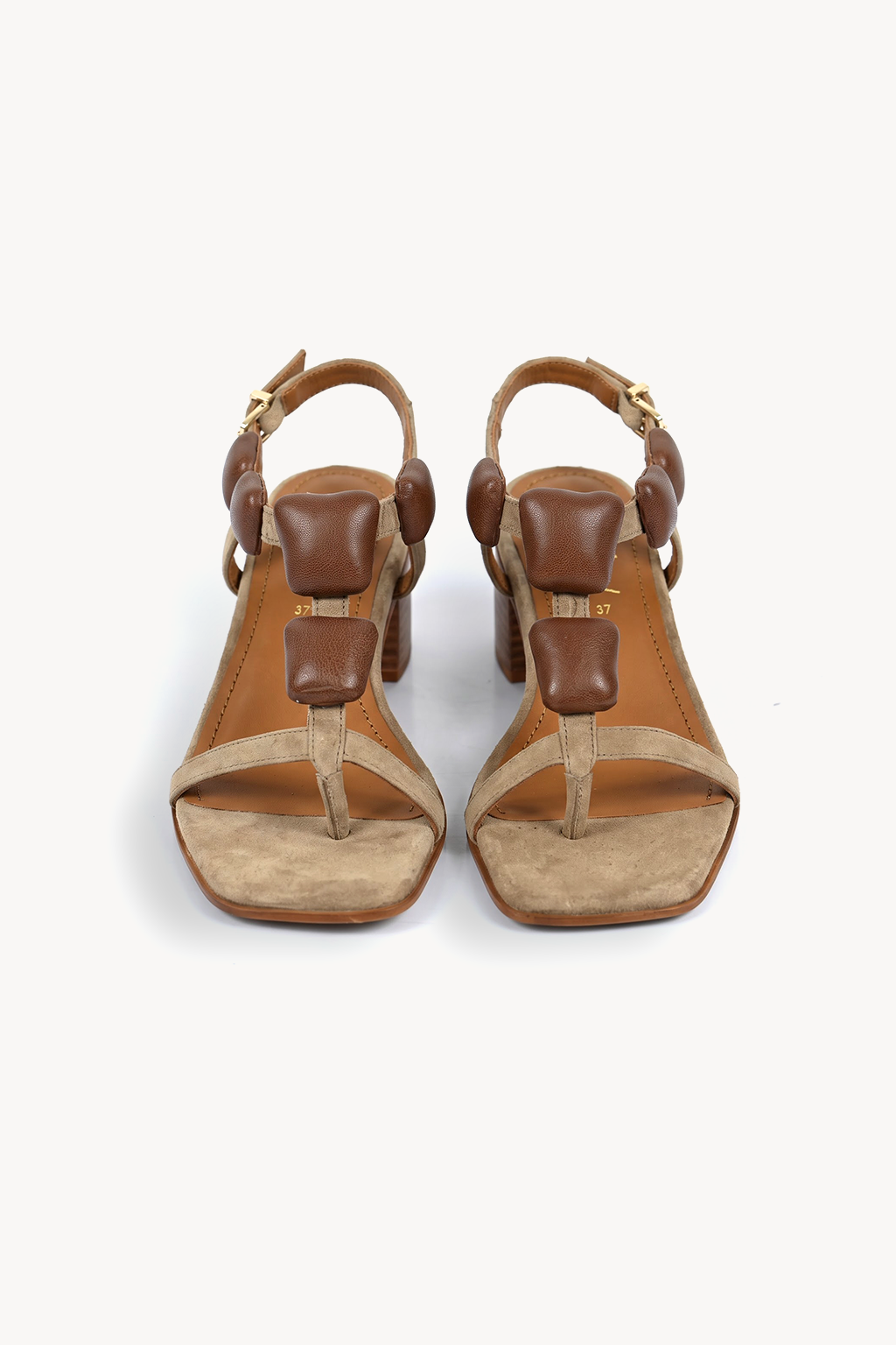 Nube Padded Sandal, Beige — front