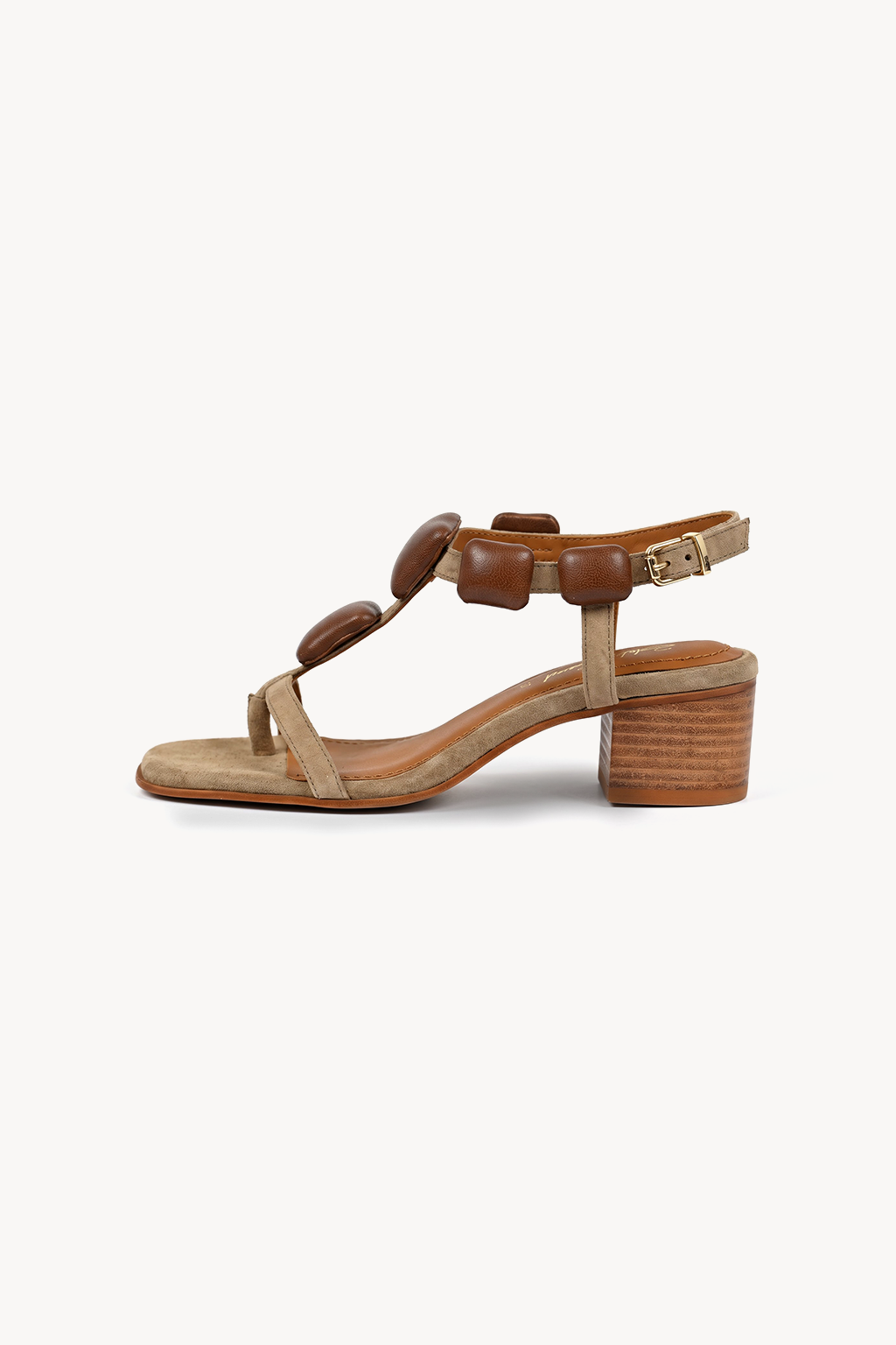 Nube Padded Sandal, Beige — right