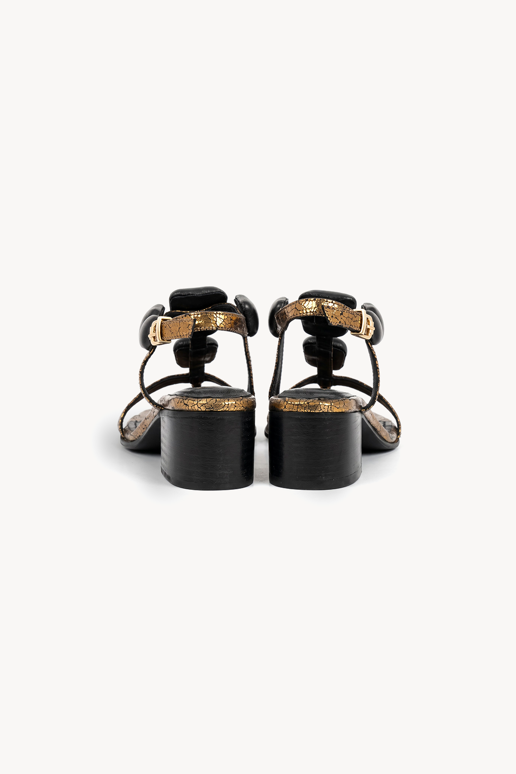 Nube Padded Sandal, Antique Gold — back