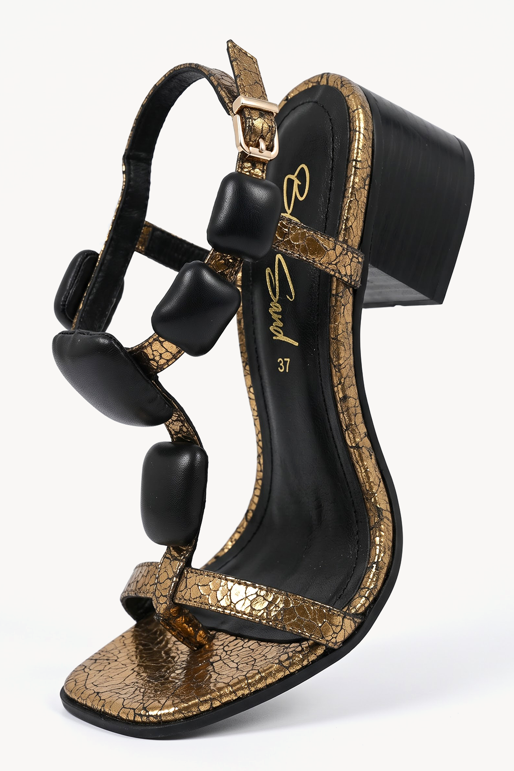 Nube Padded Sandal, Antique Gold — bend