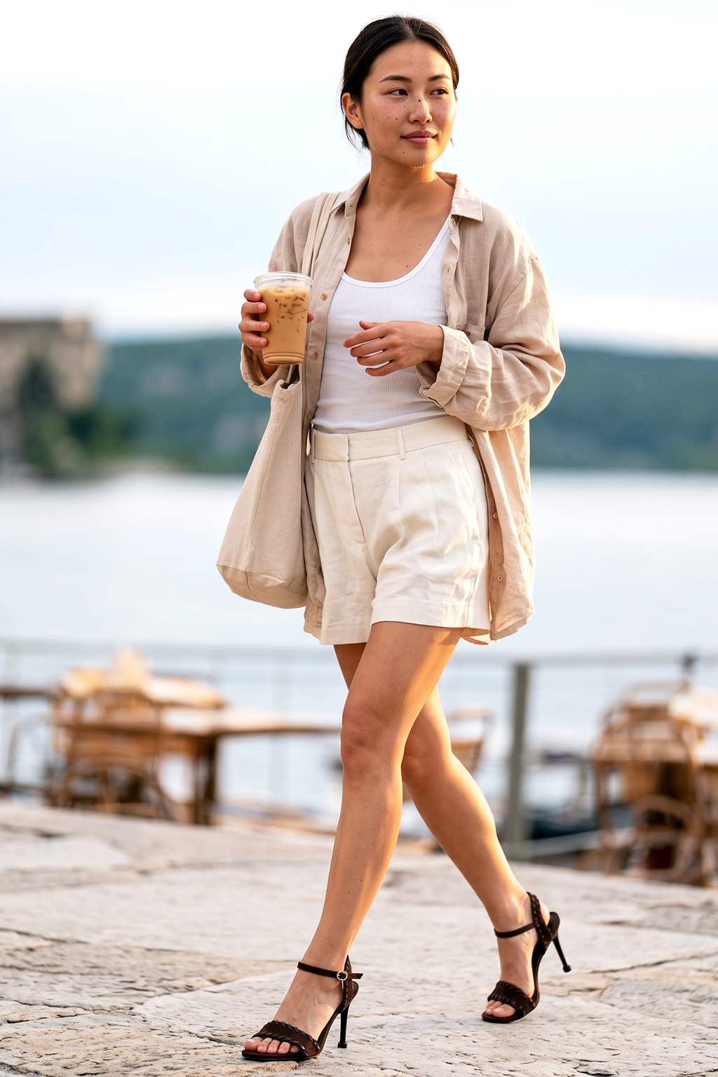 Mimbre Braided Sandal, Brown — lifestyle