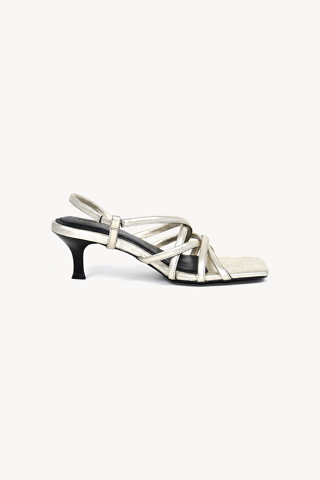 Alessandrina Strappy Sandal, Pale Gold — right