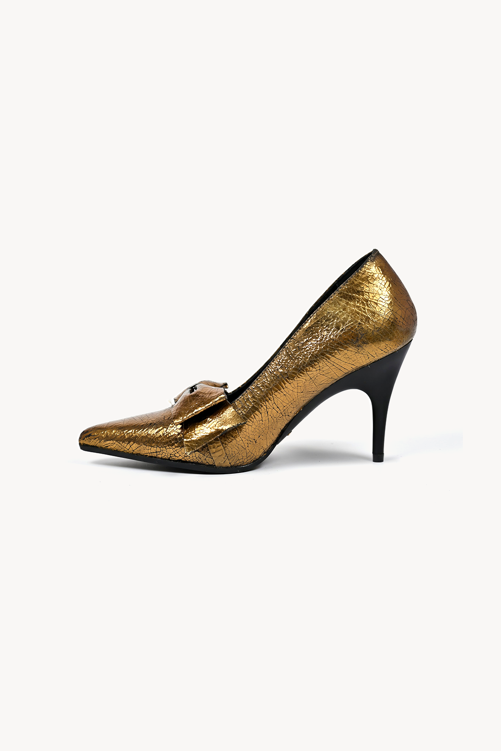 Anastasiya Bow Pump, Antique Gold — right
