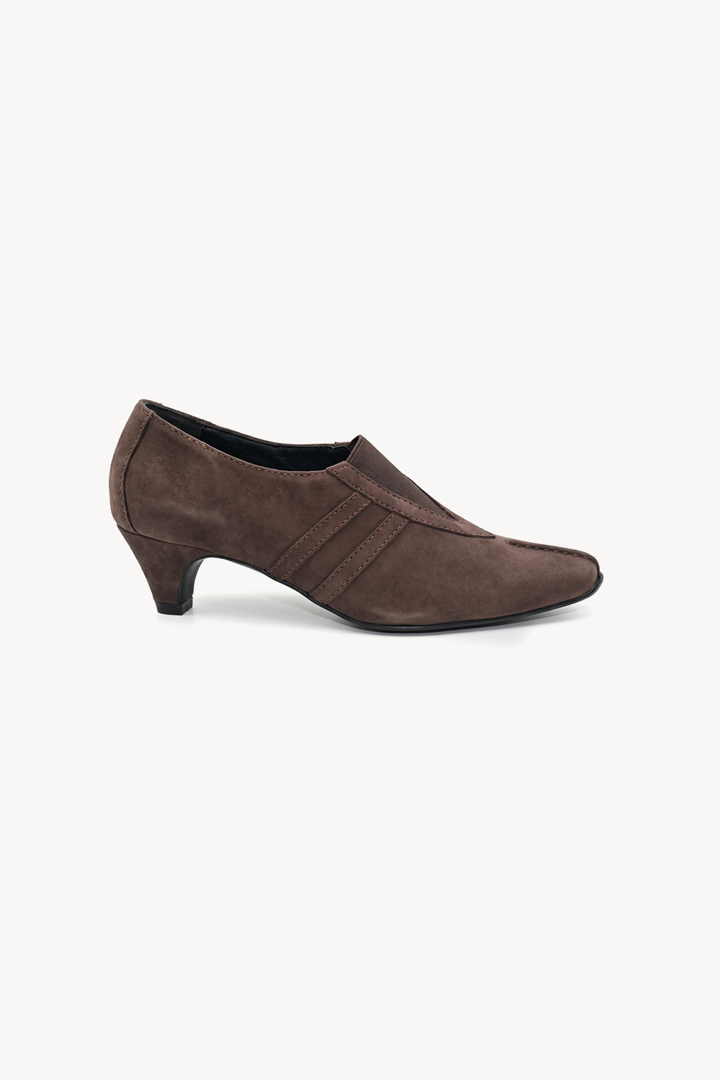 Amara Suede Pump, Brown — left