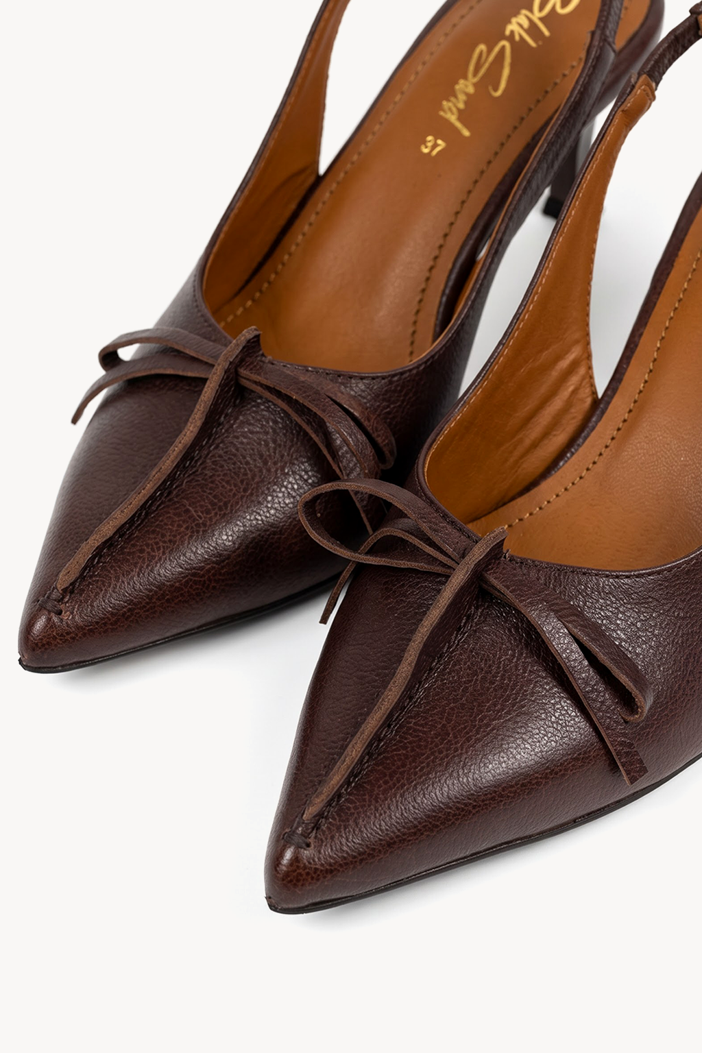 Isadora Bow Slingback, Deep Brown — close-up