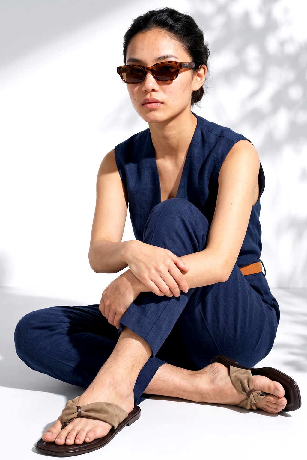 Karina Knot Sandal, Beige — lifestyle