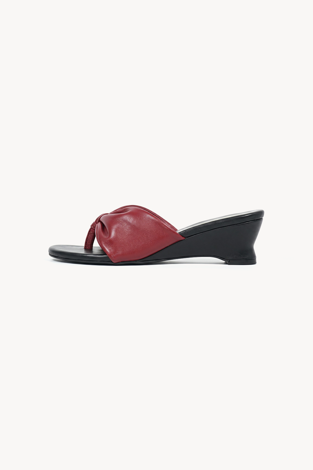 Brielle Knot Mule, Deep Red — left