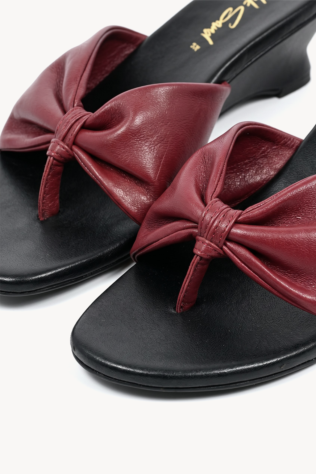Brielle Knot Mule, Deep Red — close-up