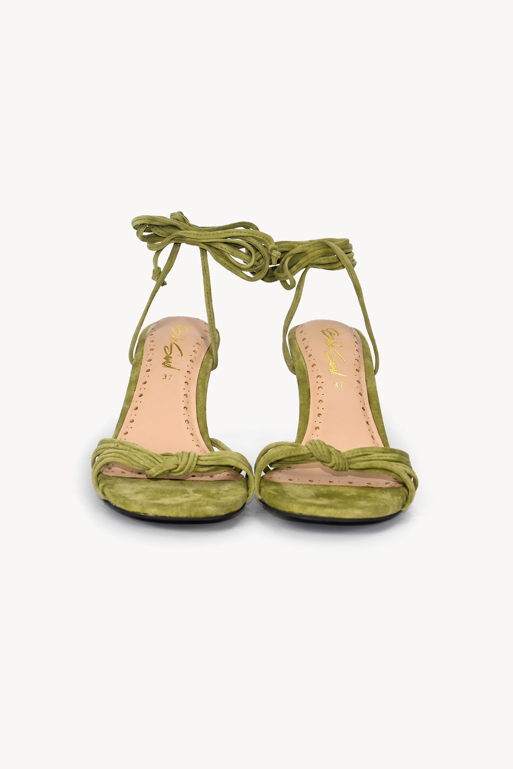 Callisto Lace-Up Sandal, Olive — front