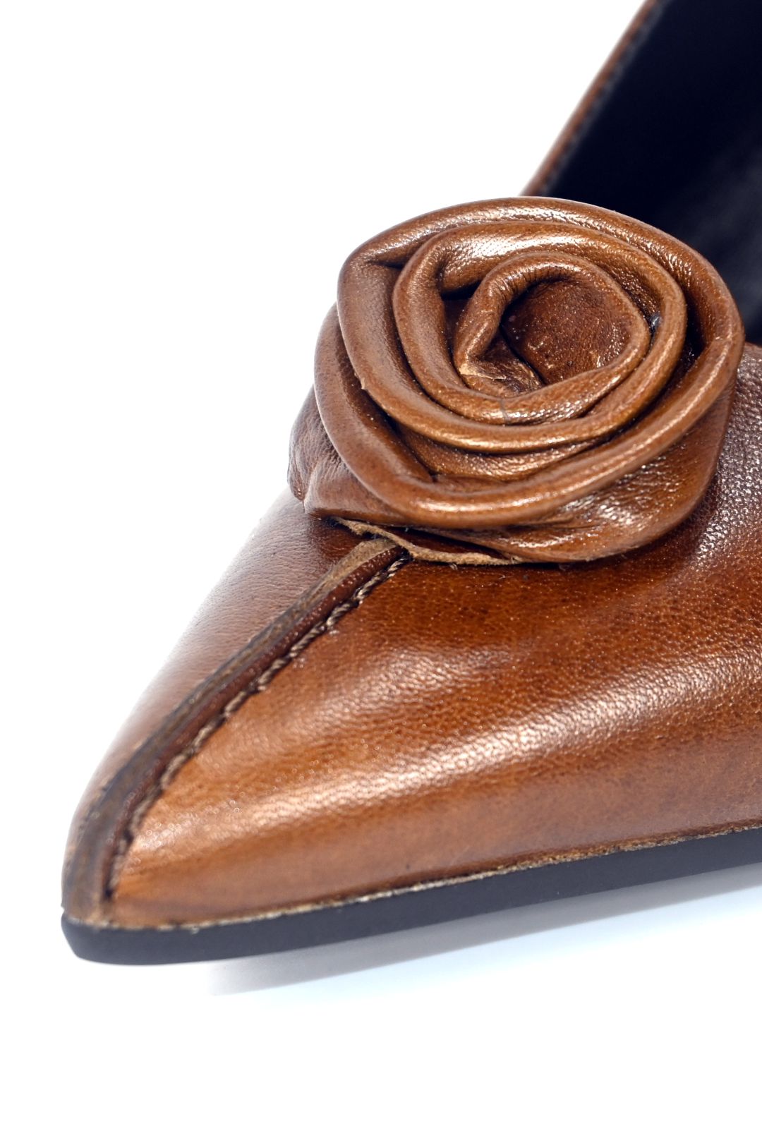 Rosette Slingback, Beige — close-up