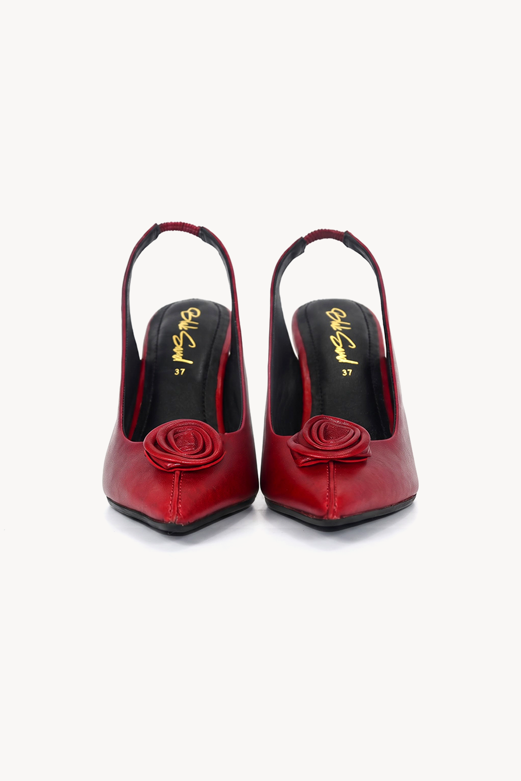 Rosette Slingback, Deep Red — front